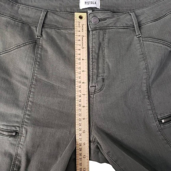 Pistola Skinny Cargo‎ Zipper Ankle Stretch Pants Olive Green Size 32 Streetwear - Picture 3 of 10